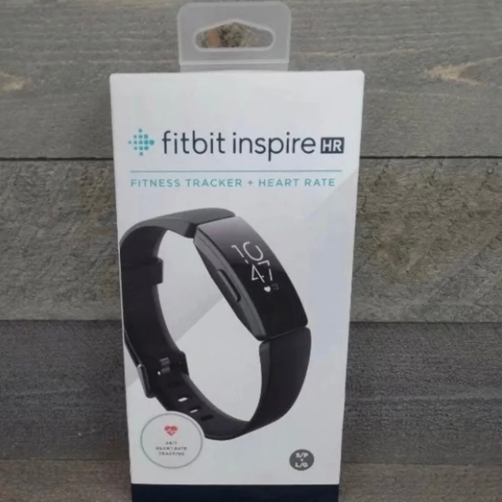 Brand New FACTORY SEALED 
Fitbit Inspire HR Fitness Tracker - Black SM+LG Bands